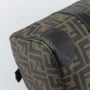 FENDI Zucca Canvas Hand Bag Black Brown Auth 186665-14
