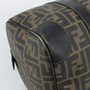 FENDI Zucca Canvas Hand Bag Black Brown Auth 186665-16