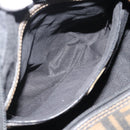FENDI Zucca Canvas Hand Bag Black Brown Auth 186665-21