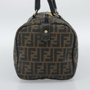 FENDI Zucca Canvas Hand Bag Black Brown Auth 186665-4