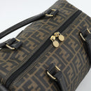 FENDI Zucca Canvas Hand Bag Black Brown Auth 186665-6