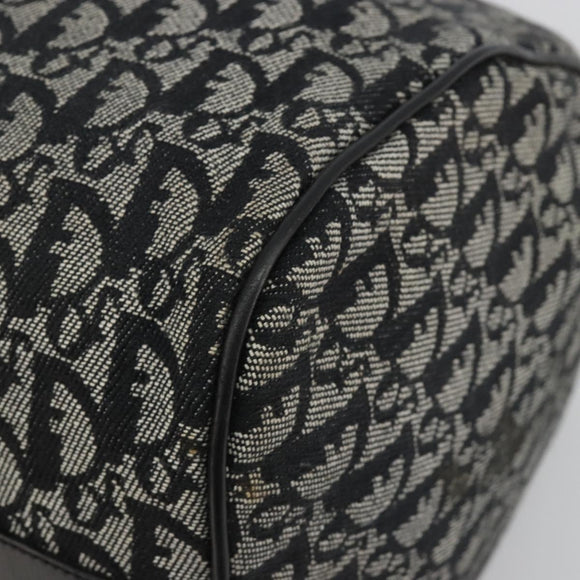 Christian Dior Trotter Canvas Hand Bag Navy Silver Auth 186666A