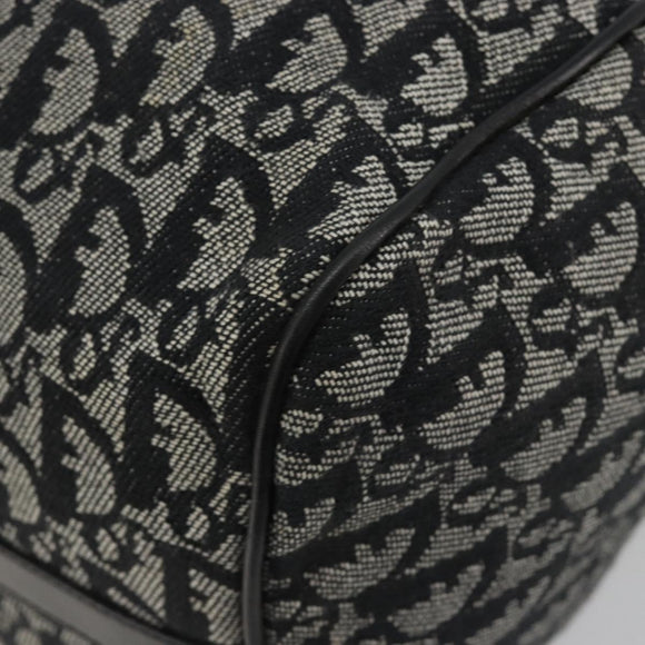 Christian Dior Trotter Canvas Hand Bag Navy Silver Auth 186666A