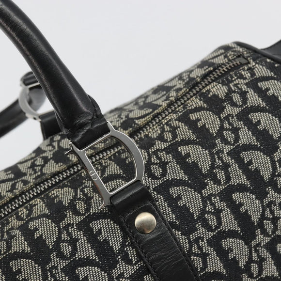 Christian Dior Trotter Canvas Hand Bag Navy Silver Auth 186666A