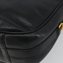 GUCCI Horsebit Shoulder Bag Leather Black Gold Auth 186667-9