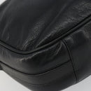 GUCCI Horsebit Shoulder Bag Leather Black Gold Auth 186667-15