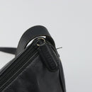 GUCCI Horsebit Shoulder Bag Leather Black Gold Auth 186667-10