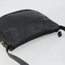 GUCCI Horsebit Shoulder Bag Leather Black Gold Auth 186667-6