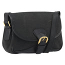 GUCCI GG Canvas Shoulder Bag Black Gold Auth 186668-1