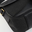 GUCCI GG Canvas Shoulder Bag Black Gold Auth 186668-14
