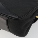 GUCCI GG Canvas Shoulder Bag Black Gold Auth 186668-15