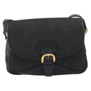 GUCCI GG Canvas Shoulder Bag Black Gold Auth 186668-13