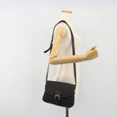 GUCCI GG Canvas Shoulder Bag Black Gold Auth 186668-24
