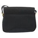 GUCCI GG Canvas Shoulder Bag Black Gold Auth 186668-2