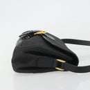 GUCCI GG Canvas Shoulder Bag Black Gold Auth 186668-3
