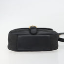 GUCCI GG Canvas Shoulder Bag Black Gold Auth 186668-5