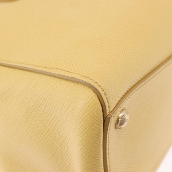 PRADA Hand Bag Safiano leather 2way Yellow Gold Auth 186670A