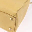 PRADA Hand Bag Safiano leather 2way Yellow Gold Auth 186670A-13