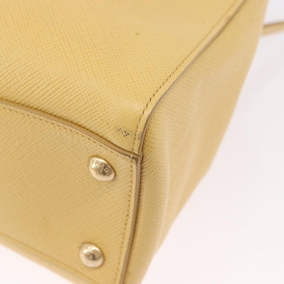 PRADA Hand Bag Safiano leather 2way Yellow Gold Auth 186670A
