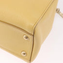 PRADA Hand Bag Safiano leather 2way Yellow Gold Auth 186670A-15