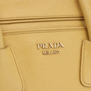 PRADA Hand Bag Safiano leather 2way Yellow Gold Auth 186670A-16