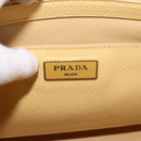 PRADA Hand Bag Safiano leather 2way Yellow Gold Auth 186670A-17
