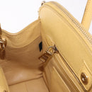 PRADA Hand Bag Safiano leather 2way Yellow Gold Auth 186670A-21