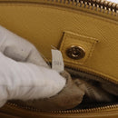 PRADA Hand Bag Safiano leather 2way Yellow Gold Auth 186670A-24