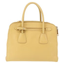 PRADA Hand Bag Safiano leather 2way Yellow Gold Auth 186670A-3