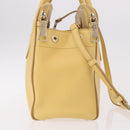 PRADA Hand Bag Safiano leather 2way Yellow Gold Auth 186670A-5