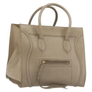 CELINE Luggage Phantom Hand Bag Leather Beige Gold Auth 186673A-1