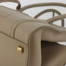 CELINE Luggage Phantom Hand Bag Leather Beige Gold Auth 186673A-10