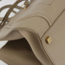 CELINE Luggage Phantom Hand Bag Leather Beige Gold Auth 186673A-11
