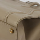CELINE Luggage Phantom Hand Bag Leather Beige Gold Auth 186673A-12