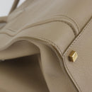 CELINE Luggage Phantom Hand Bag Leather Beige Gold Auth 186673A-13