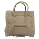CELINE Luggage Phantom Hand Bag Leather Beige Gold Auth 186673A-2