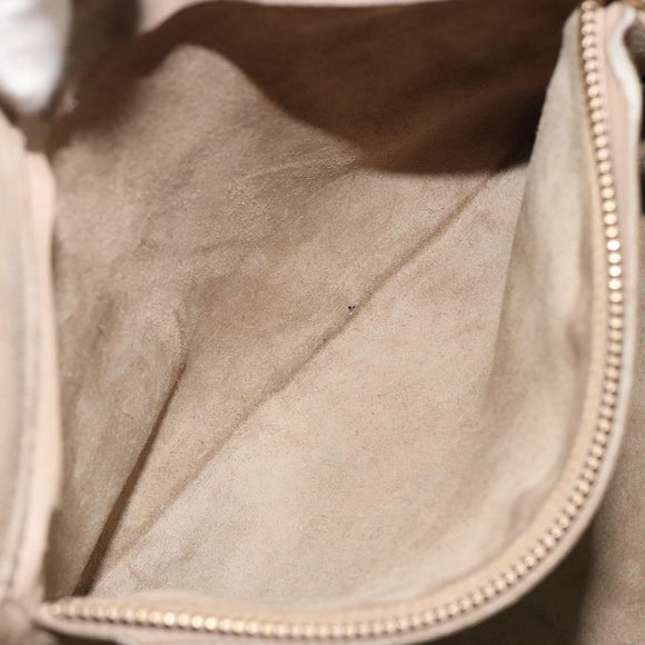 CELINE Luggage Phantom Hand Bag Leather Beige Gold Auth 186673A