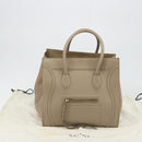 CELINE Luggage Phantom Hand Bag Leather Beige Gold Auth 186673A-23