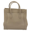 CELINE Luggage Phantom Hand Bag Leather Beige Gold Auth 186673A-3
