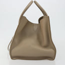 CELINE Luggage Phantom Hand Bag Leather Beige Gold Auth 186673A-4
