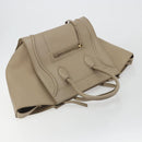 CELINE Luggage Phantom Hand Bag Leather Beige Gold Auth 186673A-6