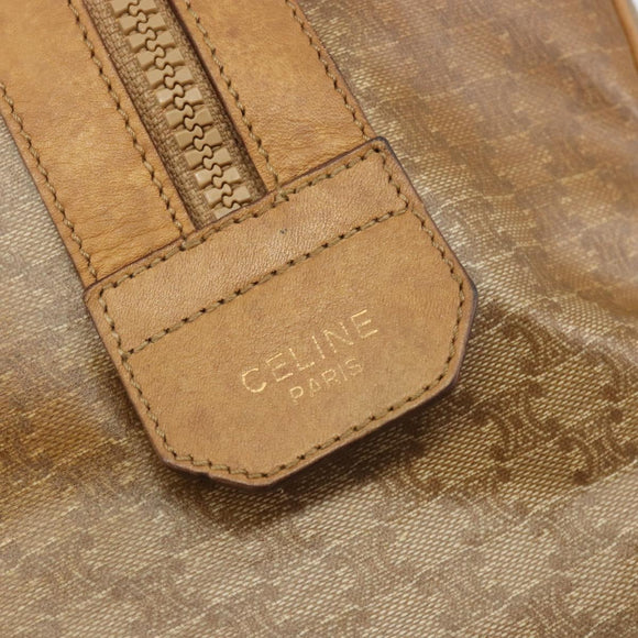 CELINE Macadam Canvas Hand Bag PVC Beige Gold Auth 186674