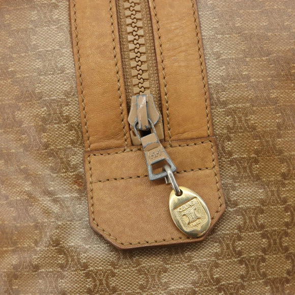 CELINE Macadam Canvas Hand Bag PVC Beige Gold Auth 186674