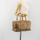 CELINE Macadam Canvas Hand Bag PVC Beige Gold Auth 186674-23