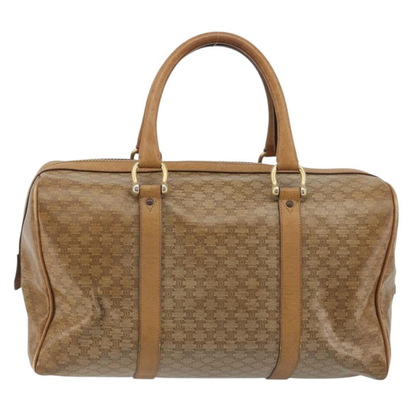 CELINE Macadam Canvas Hand Bag PVC Beige Gold Auth 186674