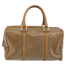 CELINE Macadam Canvas Hand Bag PVC Beige Gold Auth 186674-2