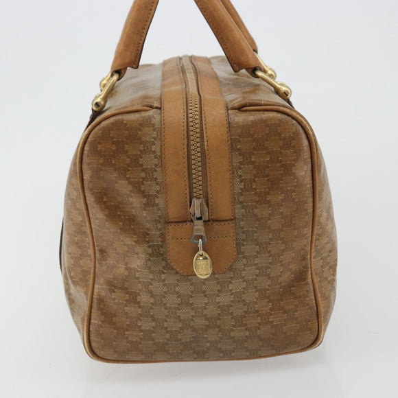 CELINE Macadam Canvas Hand Bag PVC Beige Gold Auth 186674