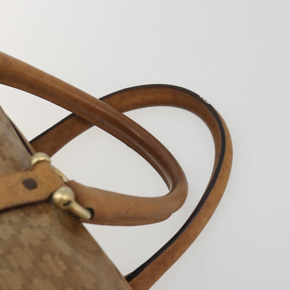 CELINE Macadam Canvas Hand Bag PVC Beige Gold Auth 186674