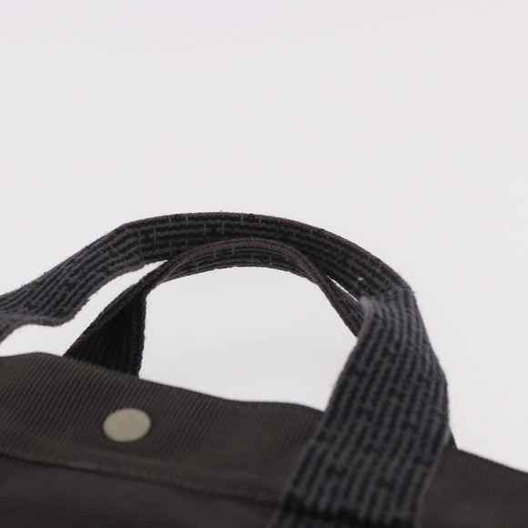 HERMES Her Line GM Tote Bag Canvas Gray Silver Auth 186677
