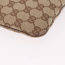 GUCCI GG Canvas Shoulder Bag Beige Silver 113013 Auth 186678-15